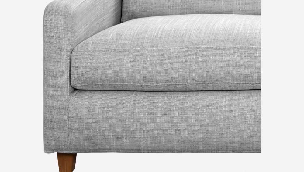 2-Sitzer-Sofa aus italienischem Stoff - Hellgrau - Eichenfüße