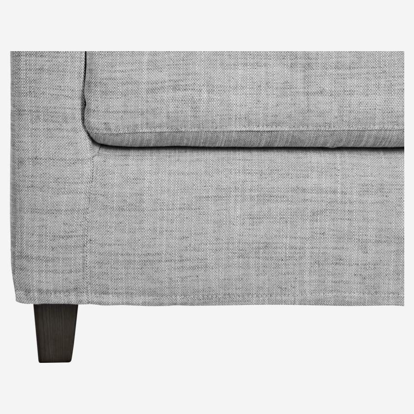 3-Sitzer-Sofa aus italienischem Stoff - Hellgrau - Schwarze Füße