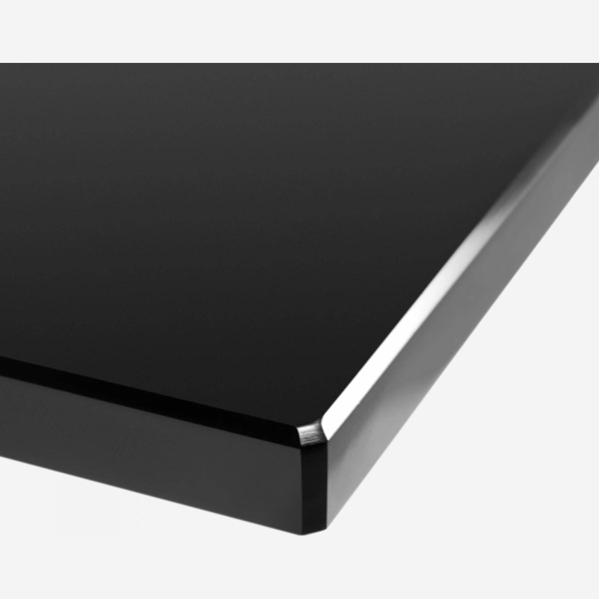 Lagon Plateau de Table en Verre Noir 180 x 80 cm Habitat