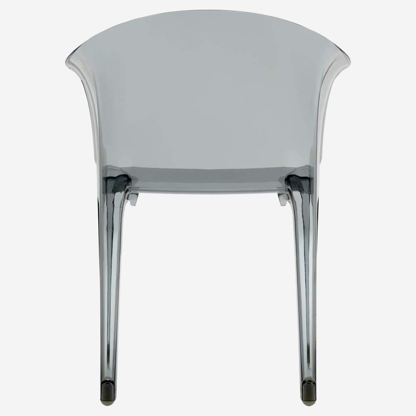 Smokey grey armchair in polycarbonate