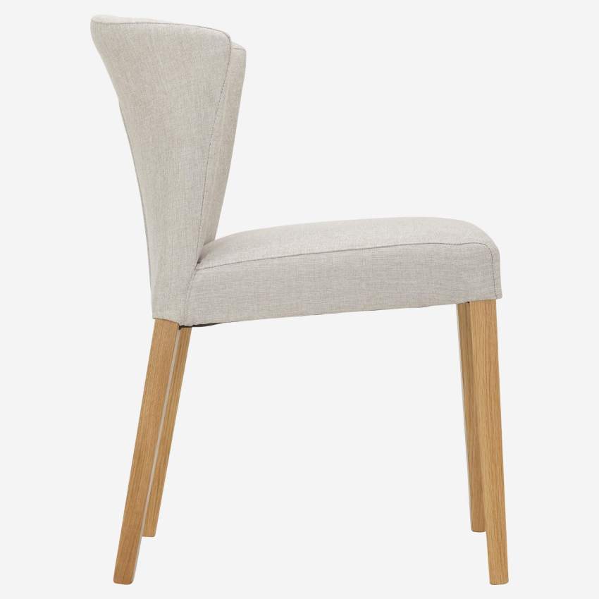 Fabric chair - Light grey - Oak legs