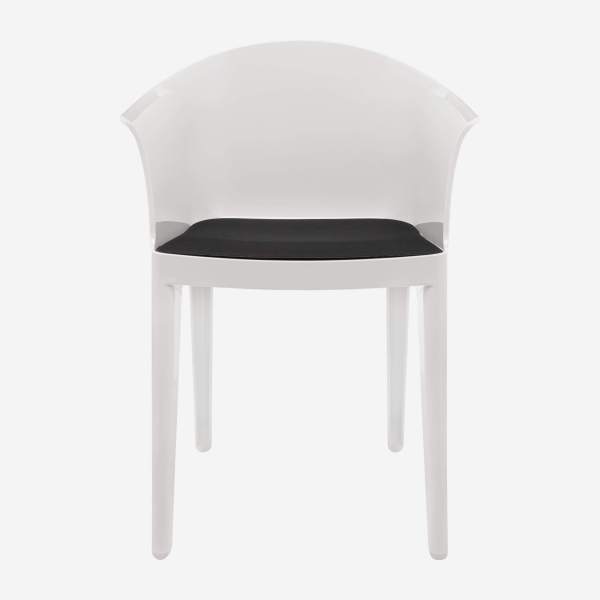 Stuhl mit Armlehnen aus Polycarbonat, weiß