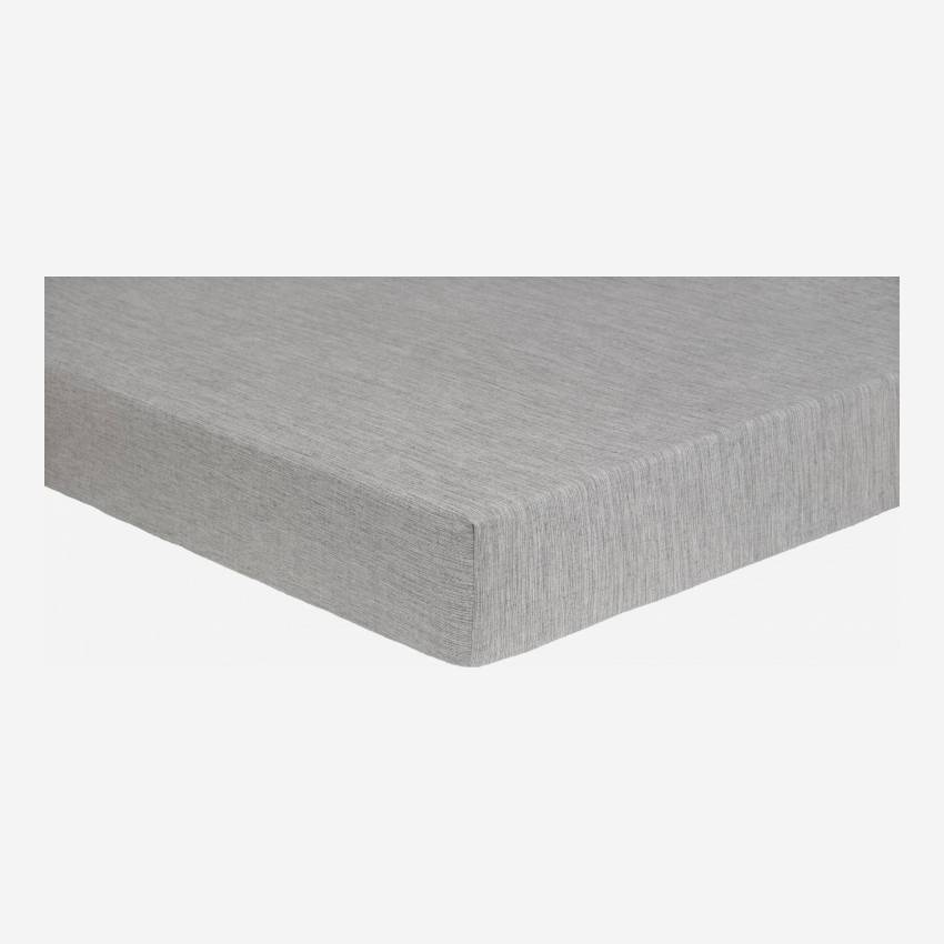 Sábana ajustable 160x200cm gris de algodón egipcio