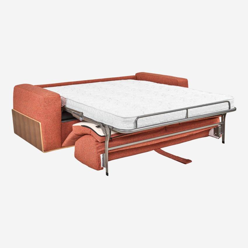 Sofá-cama 3 plazas de tela - Naranja