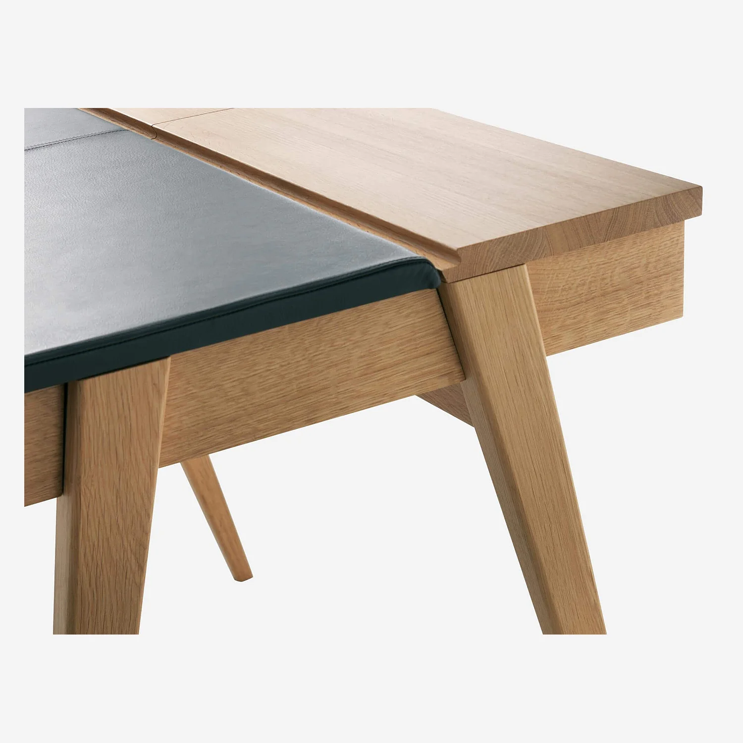 Bureau en chêne et cuir brun - 147 cm - 4