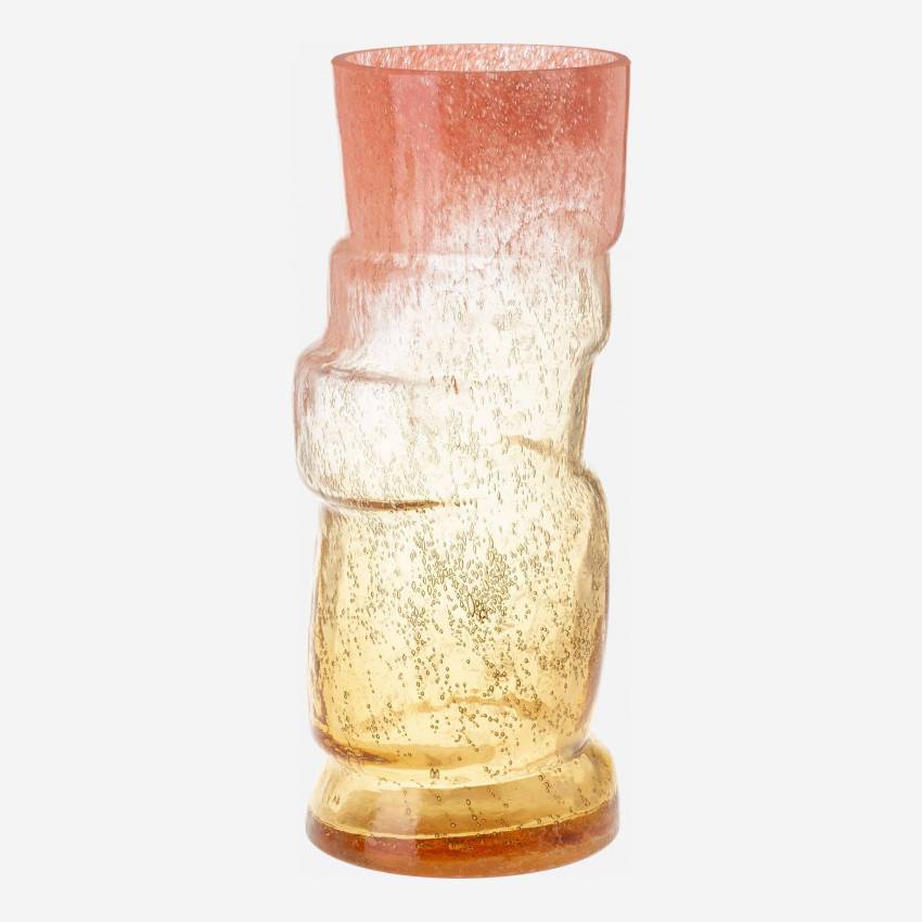 Vase en verre soufflé - 10 x 27 cm - Multicolore