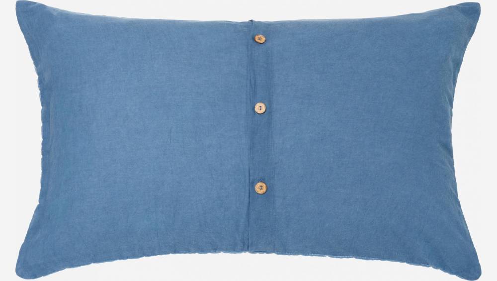 Funda de almohada de algodón - 50 x 80 cm - Azul