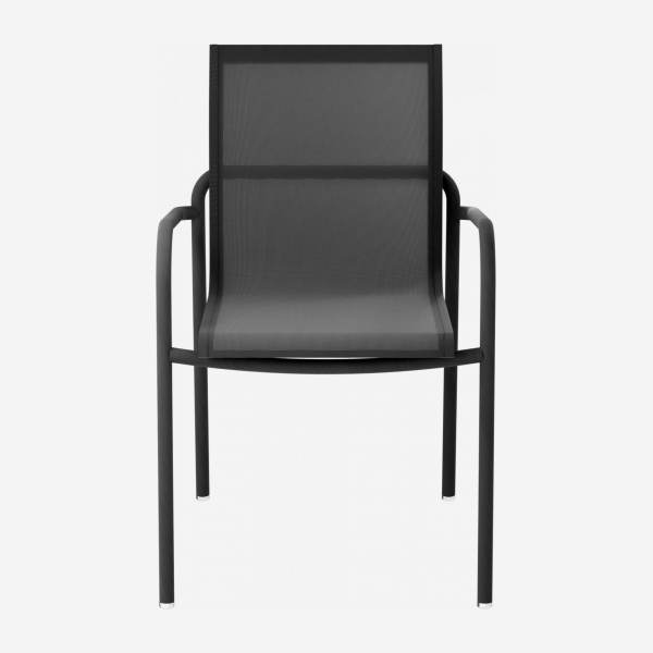 Cadeira de Jardim com Braços de Alumínio - Cinza antracite