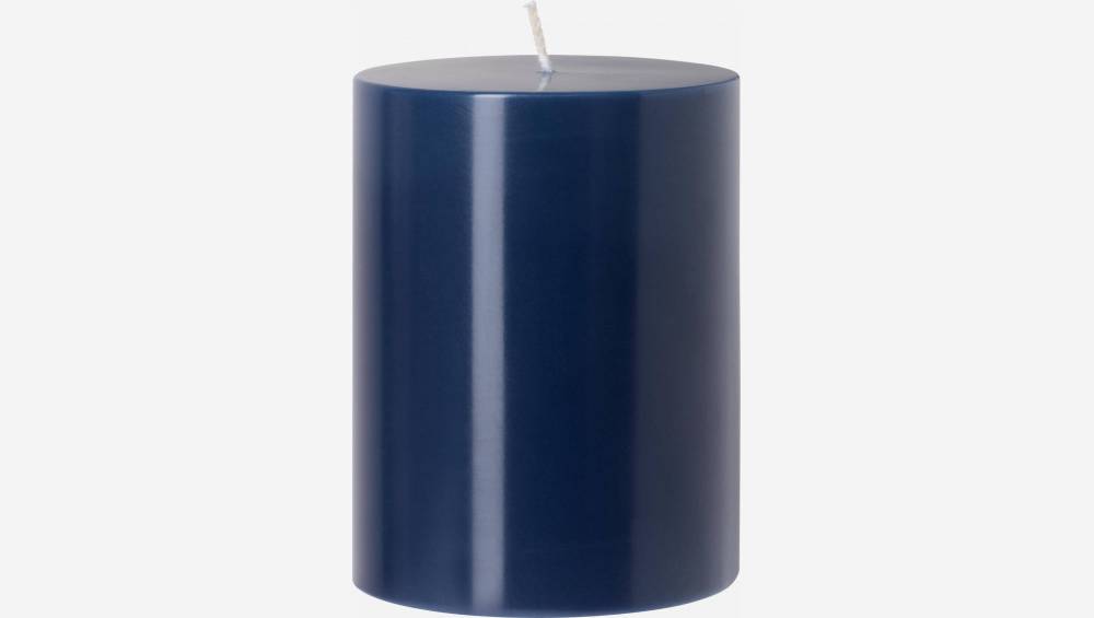 Bougie cylindrique - 7,5 x 10 cm - Bleu
