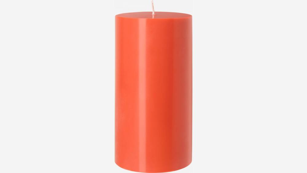 Bougie cylindrique - 7,5 x 15 cm - Corail