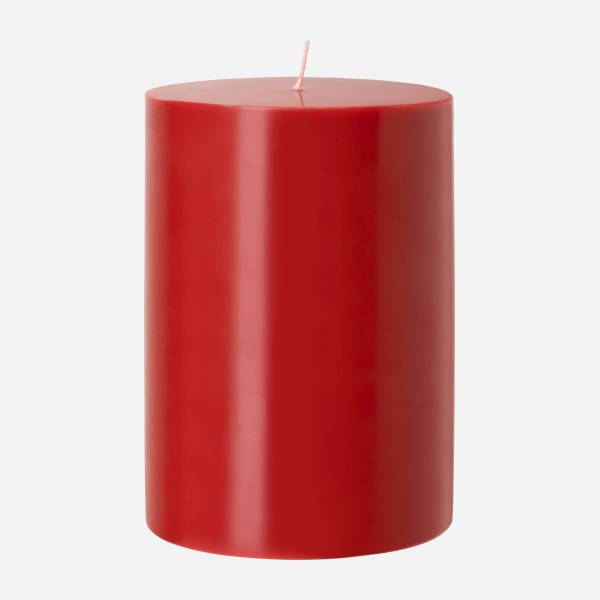 Bougie cylindrique - 10,5 x 15 cm - Rouge