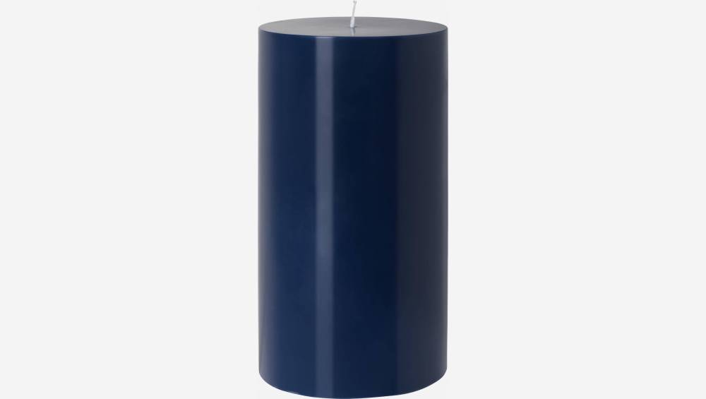 Bougie cylindrique - 10,5 x 20 cm - Bleu