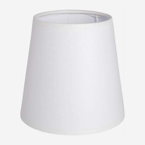 Spilvormige lampenkap van katoen - 14 cm - Wit