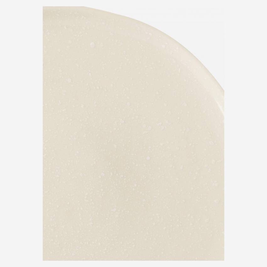 Plato llano de gres - 26,5 cm - Blanco moteado
