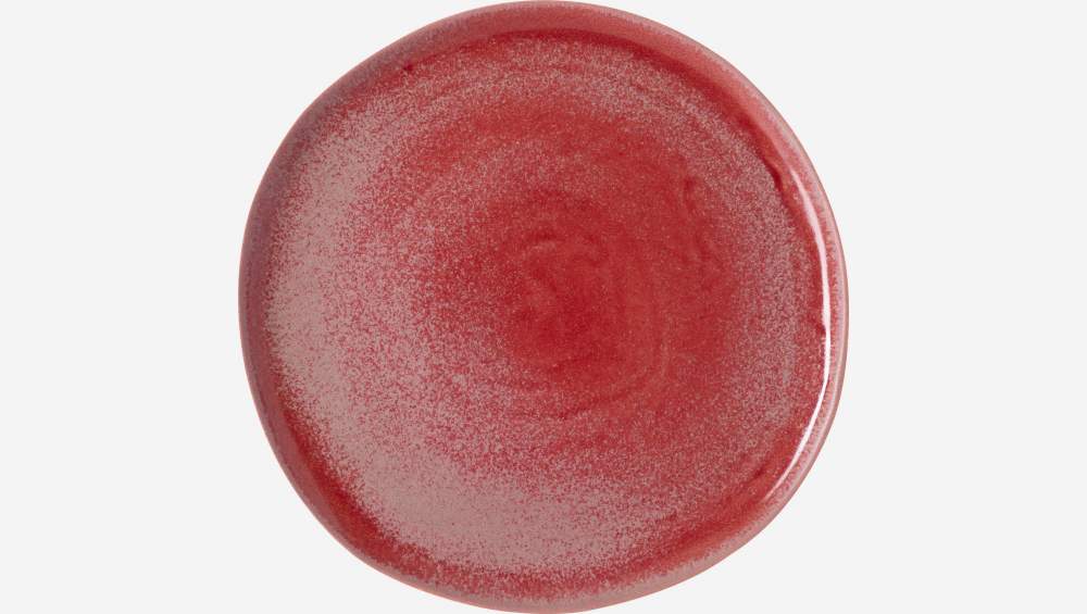 Assiette plate en grès - 26,5 cm - Rouge