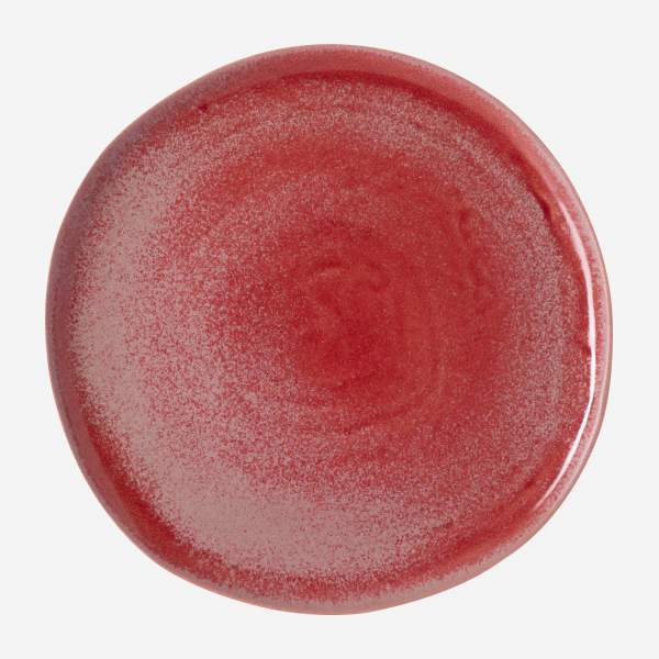 Prato raso em grés - 26,5 cm - Vermelho