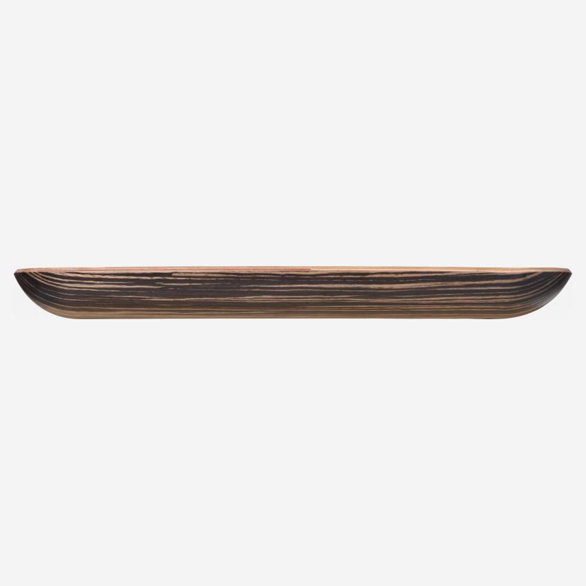 Bandeja rectangular de madera - 45 x 36 cm - Madera oscura