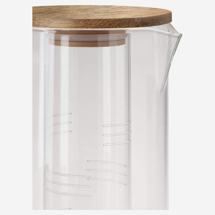Pichet en verre avec filtre - 1,8L - Transparent