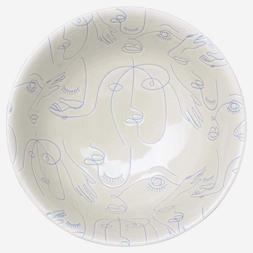 Bol en porcelaine - 12 cm - Motif visage by Floriane Jacques