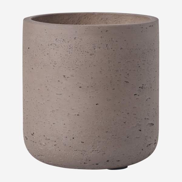 Macetero de cemento - 15 x 14,5 cm - Marrón