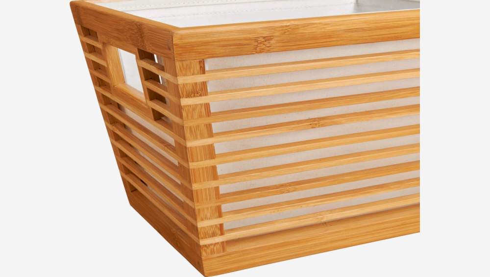 Bamboo rectangular basket - Natural - 33 x 25 cm 