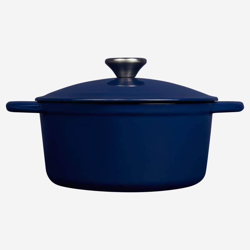 Cast iron cooker 20 cm, blue