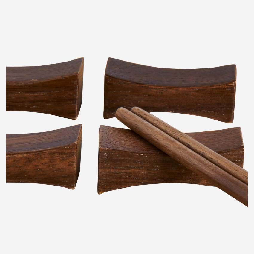 Set of 4 pairs of acacia chopsticks