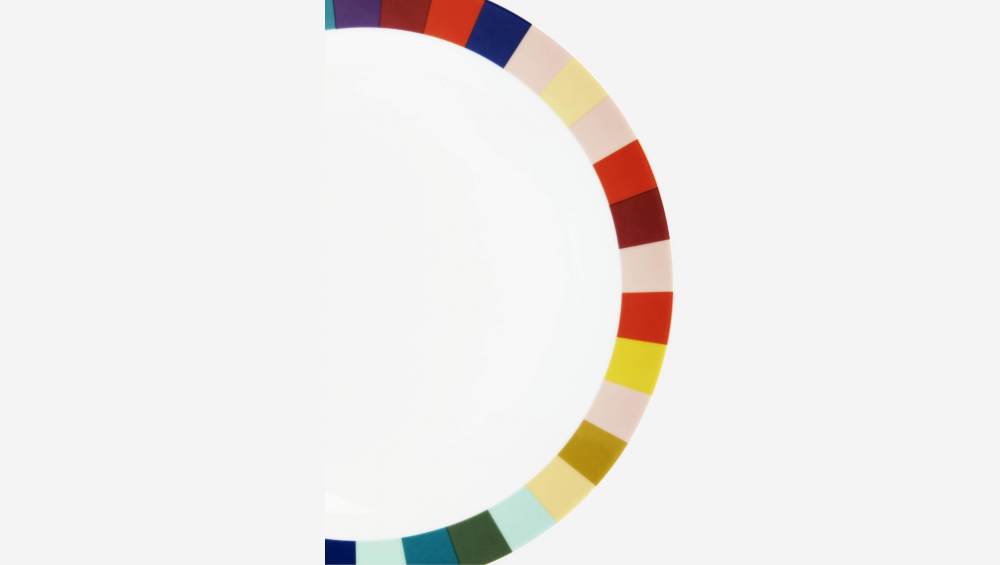Set de 4 platos llanos de porcelana – 27 cm – Multicolor