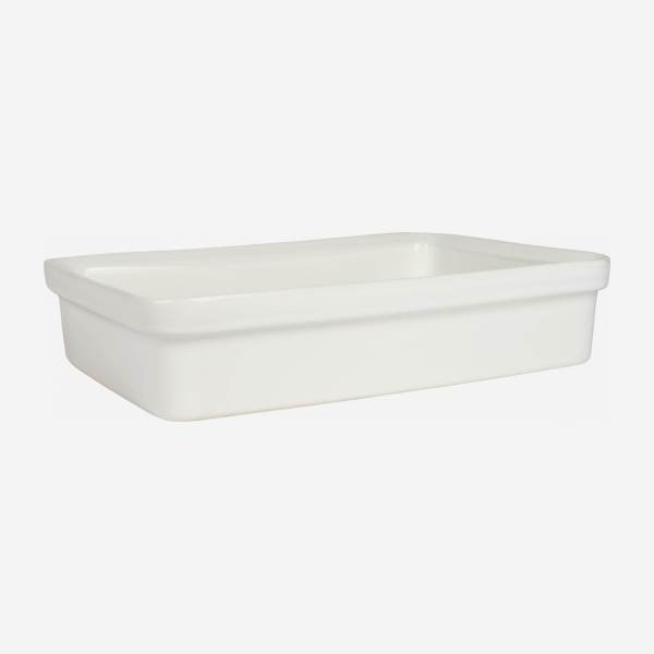 Earthenware rectangular oven tray - 31 x 22 cm - White