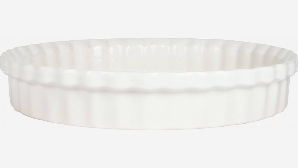 Earthenware tart dish - 28 cm - White