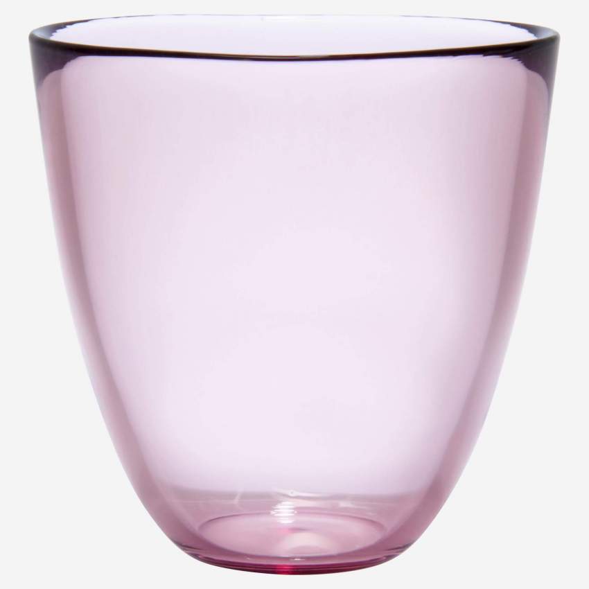 Vaso 10cm de vidrio soplado rosa claro