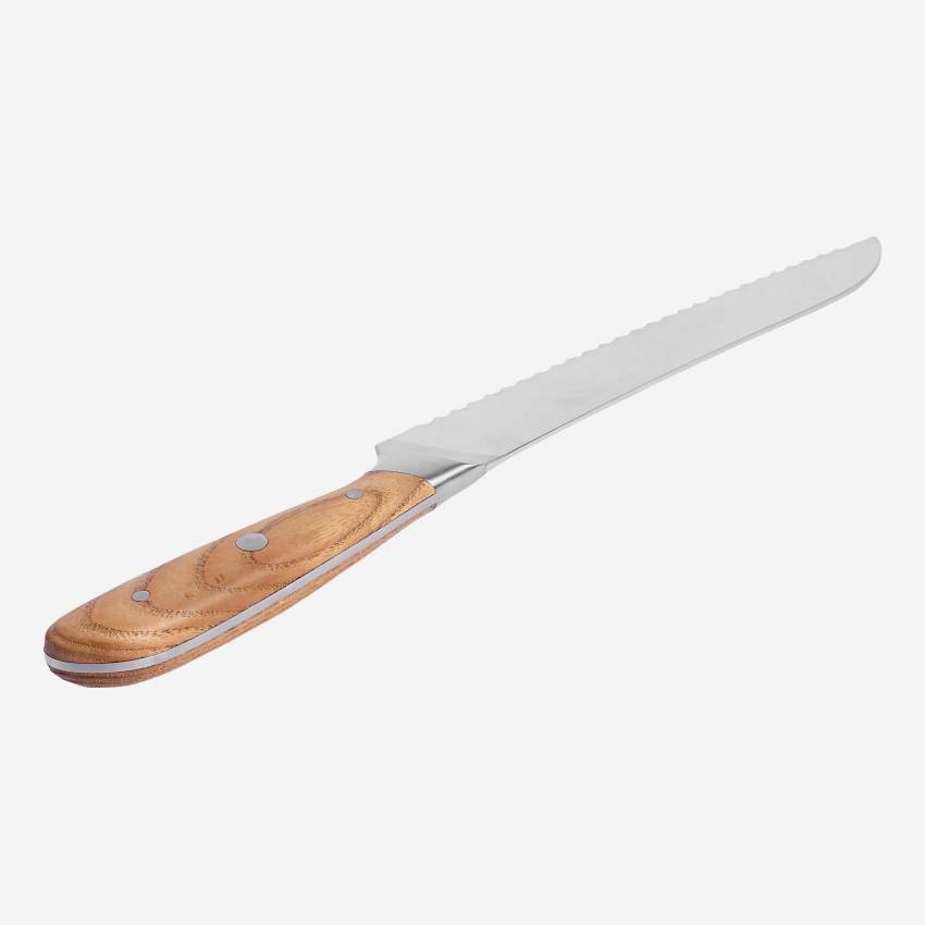 Cuchillo de pan con mango de madera