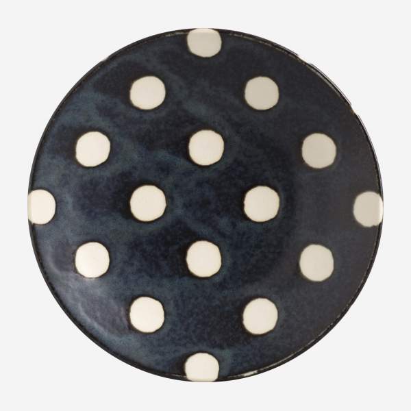 Platito de Porcelana - Azul con topos blancos - 14cm
