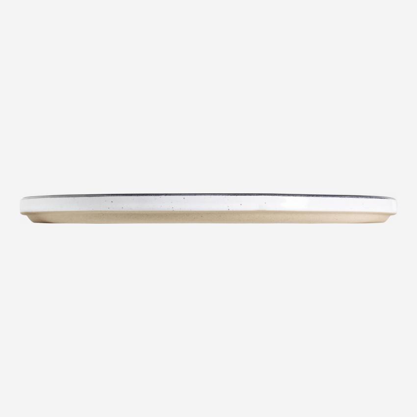 Flacher Teller aus Sandstein - Weiß - 27,5 cm