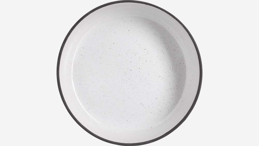 Assiette creuse en grès 20 cm - Blanc