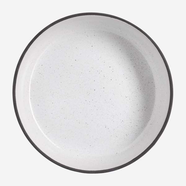 Assiette creuse en grès 20 cm - Blanc