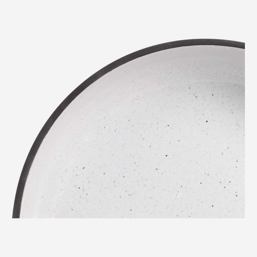 Tiefer Teller aus Sandstein - Weiß - 20 cm