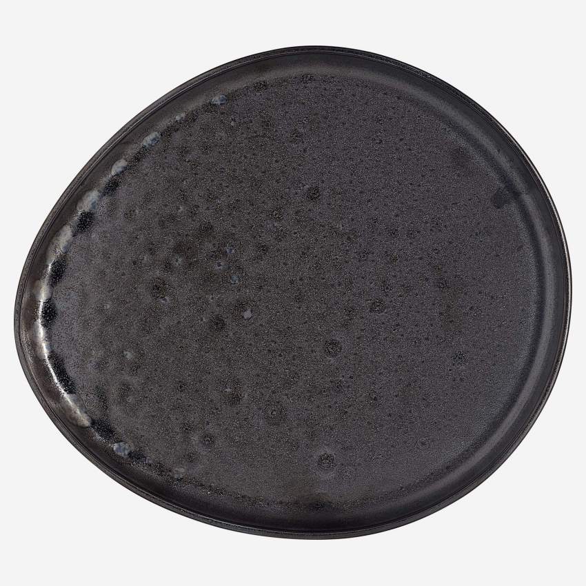 Assiette plate en porcelaine - 29 cm - Noir