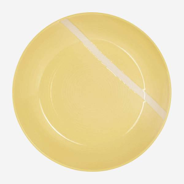 Tiefer Teller aus Steingut - 24cm - Gelb
