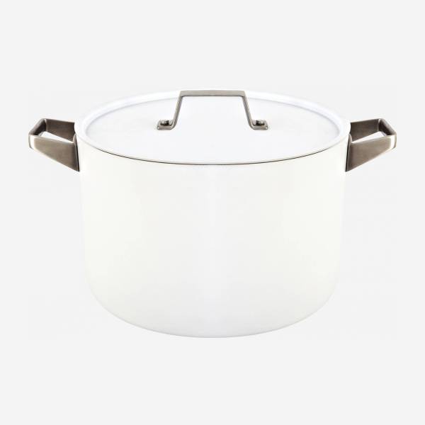 Aluminium and ceramic cooking pot with lid - 22 cm