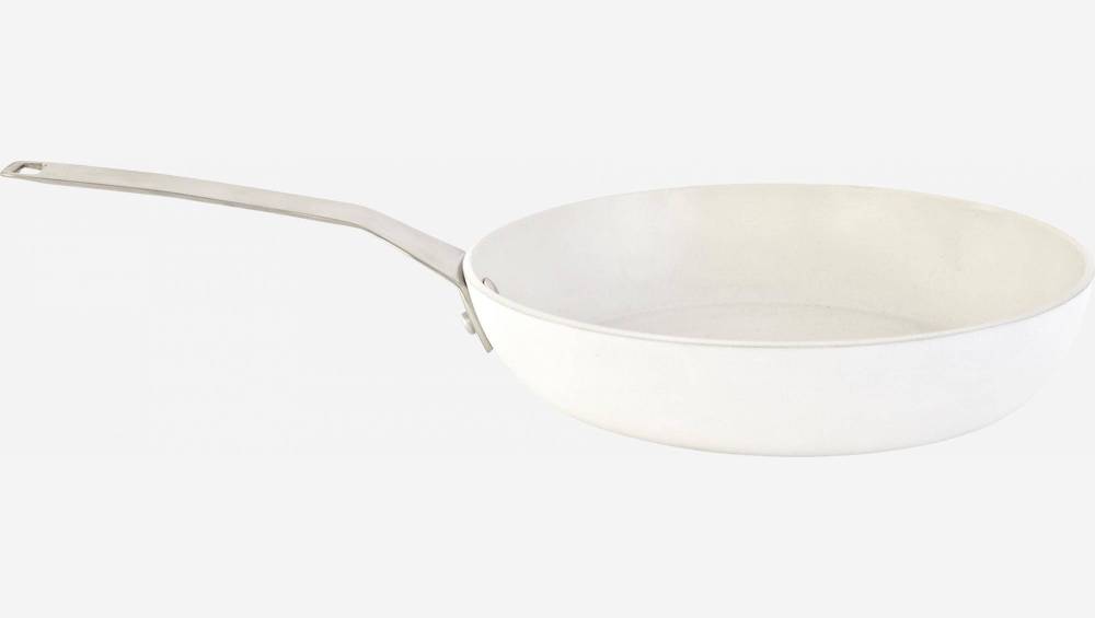 Aluminium and ceramic frying pan - 28 cm - White