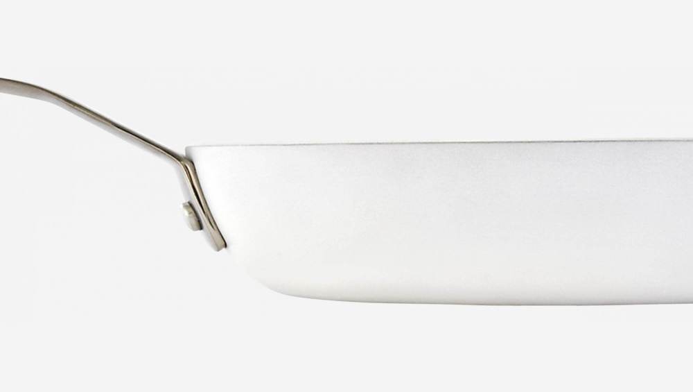 Aluminium and ceramic frying pan - 28 cm - White