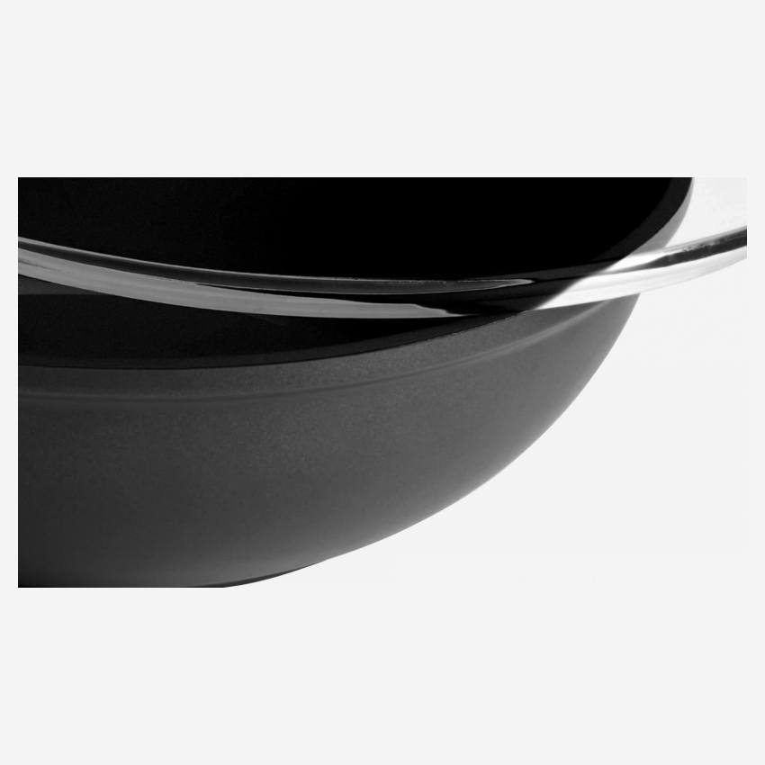 Black wok with lid 28cm