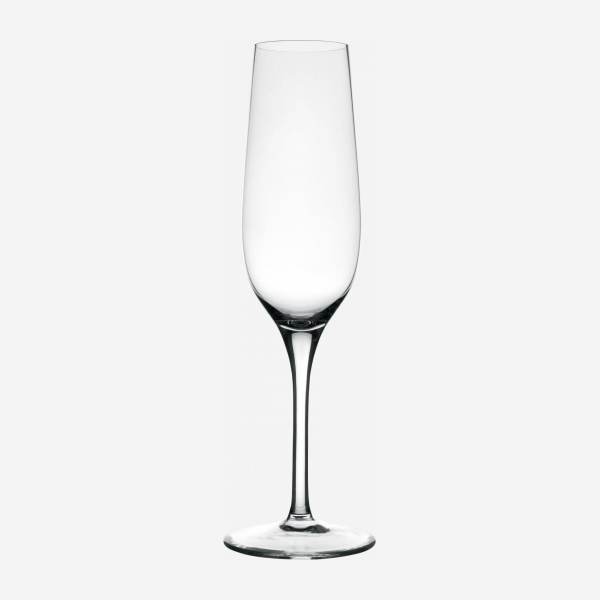 Set 6 copas de champán de vidrio - 235 ml – Transparente
