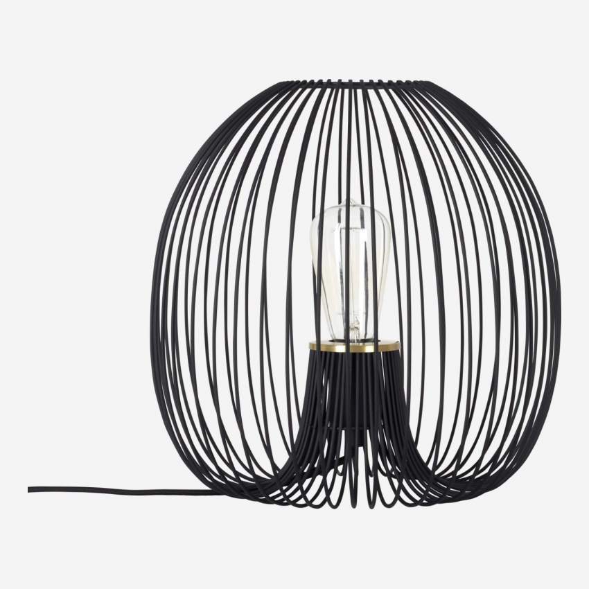 Lámpara de mesa de metal - Diámetro 32 cm x Altura 32 cm - Negro