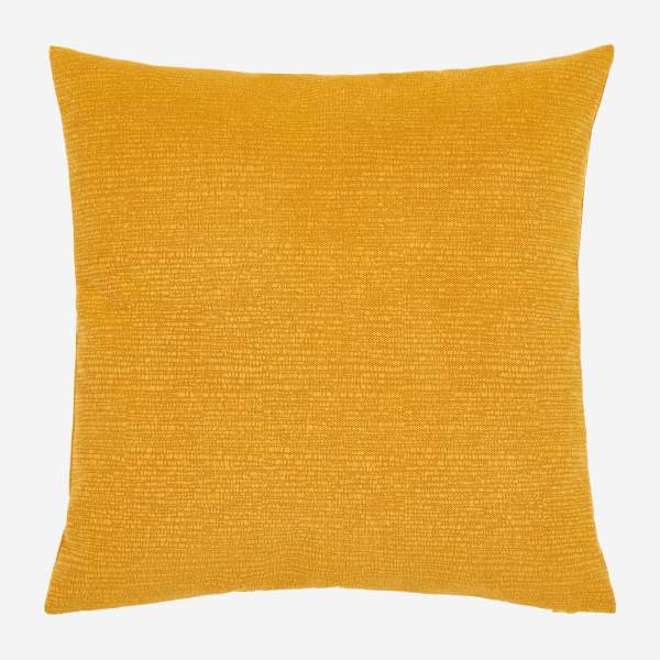 Cushion 45x45cm yellow textured velvet