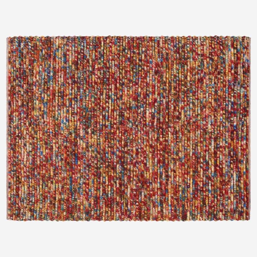 Tapis en laine tissé et noué main - 170 x 240 cm - Multicolore