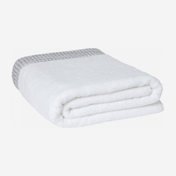 Toalla de ducha de algodón - 70 x 140 cm - Blanca