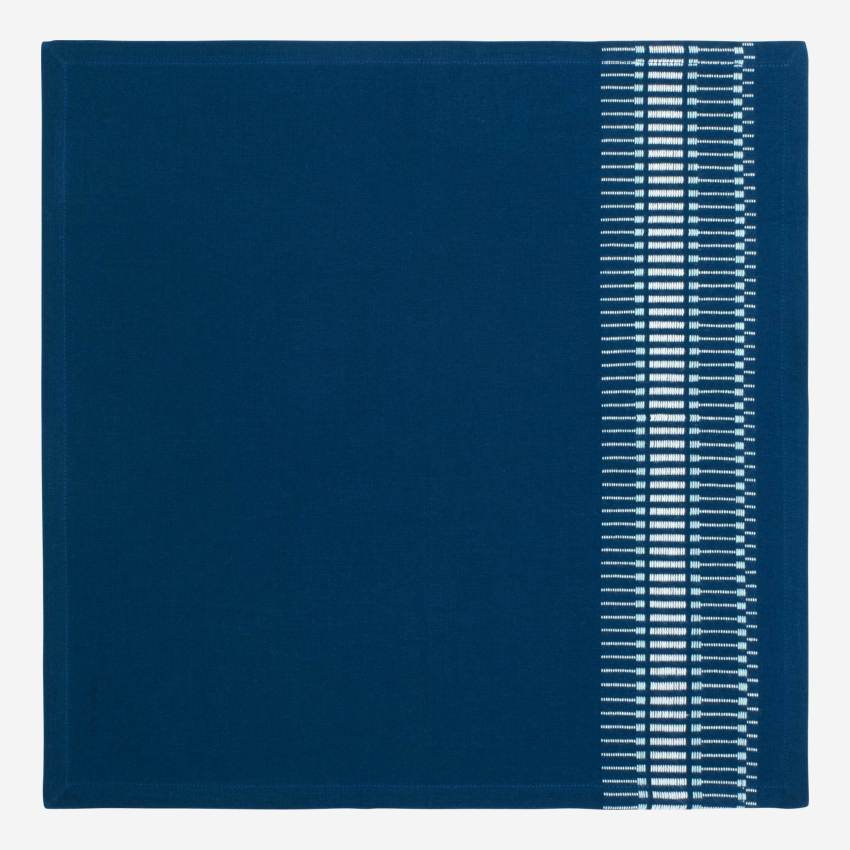 Lot de 4 serviettes en coton - 45 x 45 cm - Bleu