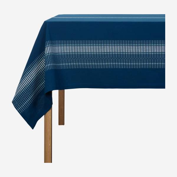 Tischdecke aus Baumwolle - 250 x 150 cm - blau